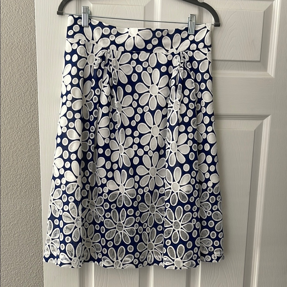 Floral Blue and White Skirt
